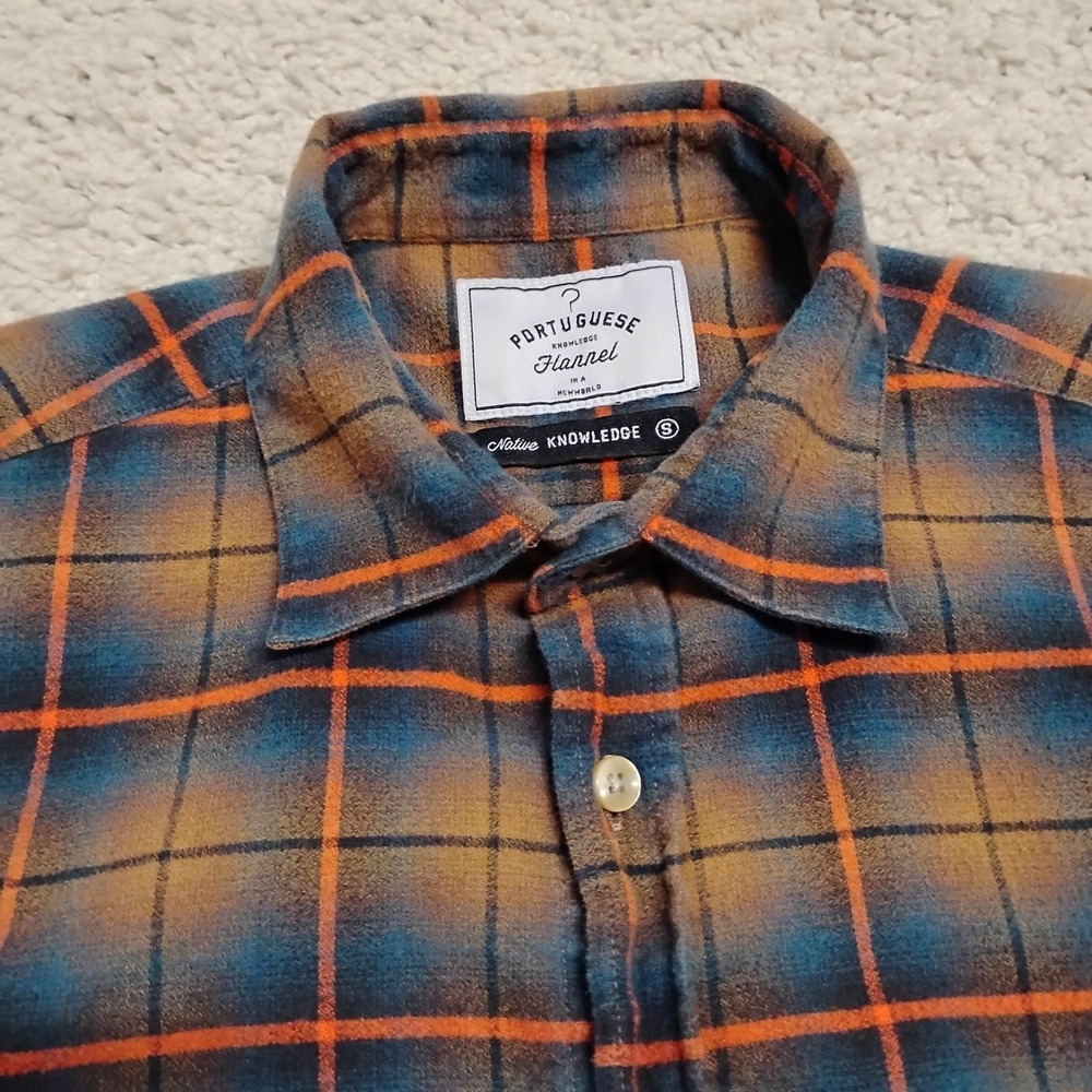 Portuguese Flannel Shirt Mens Small Multicolor Master Craftsman Button Travel